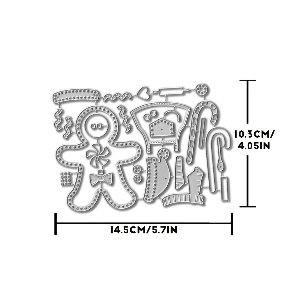 TEMU 1pc Gingerbread For Man Metal Cutting Mold, Suitable For Greeting Card Decoration, Diy Photo Album Embossing Template, Handmade Greeting Card