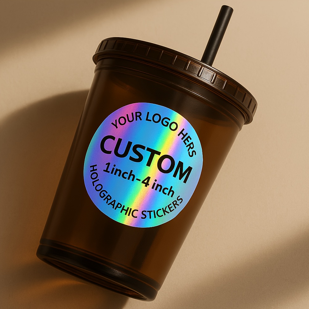 500pcs customizable holographic vinyl decals stickers   your photo text logo or image uv fade resistant vinyl with   for   installation   look custom stickers personalized labels modern decorations durable labels 0