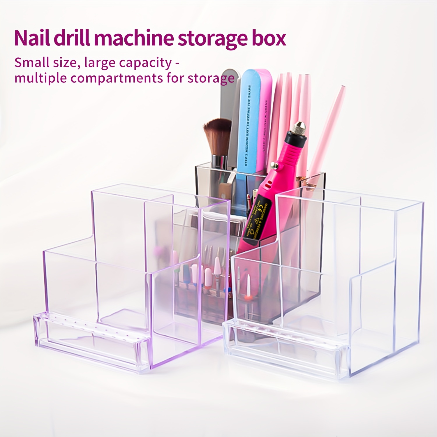 

Nail Grinder Storage Box, Large Capacity Acrylic Grinding Head Storage Box Shelf, Nail Art Tool Storage Rack