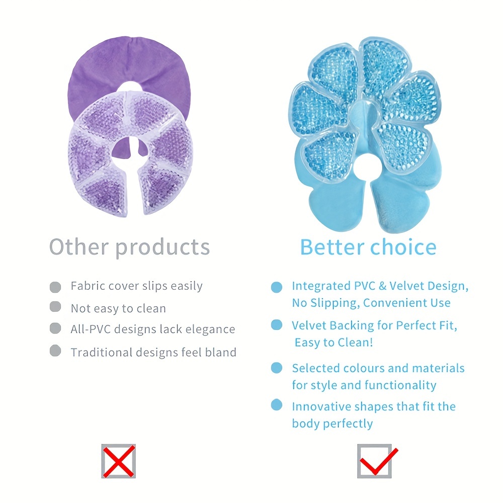 1pc Reusable Hot & Cold Breast Relax Pad - Blue PVC Gel-Filled Breastfeeding Comfort for Moms, Front & Back Design for Enhanced Support, Nursing Accessories | Personal Comfort Item | Textured Surface