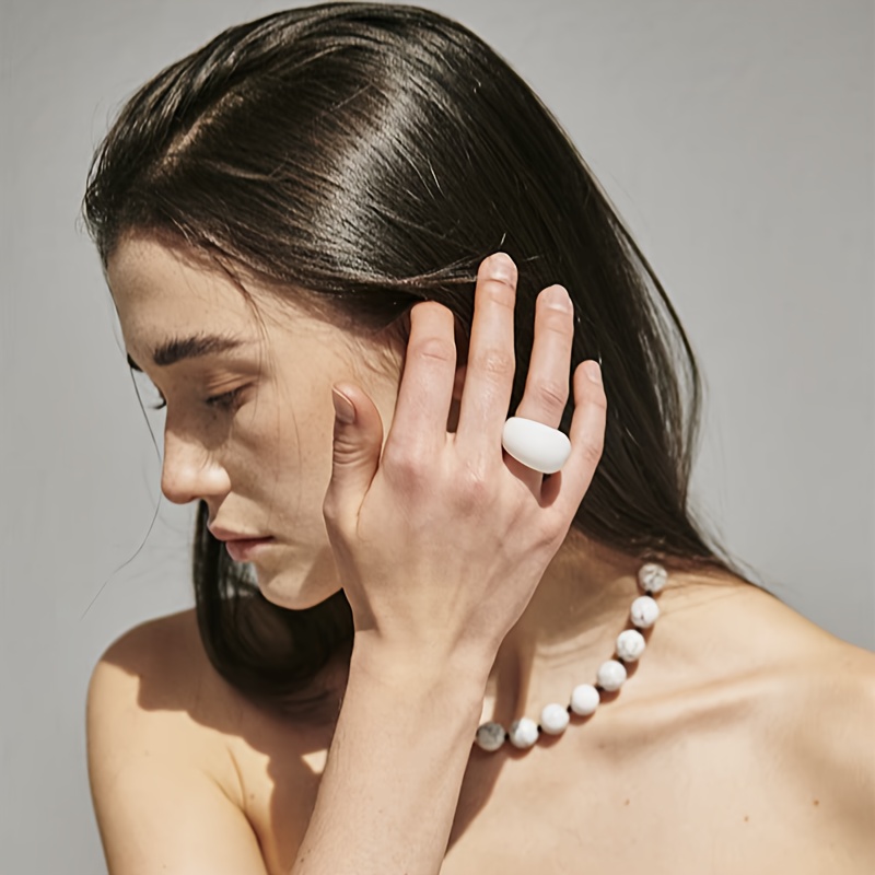 Women's Unique Geometric Retro Resin Ring
