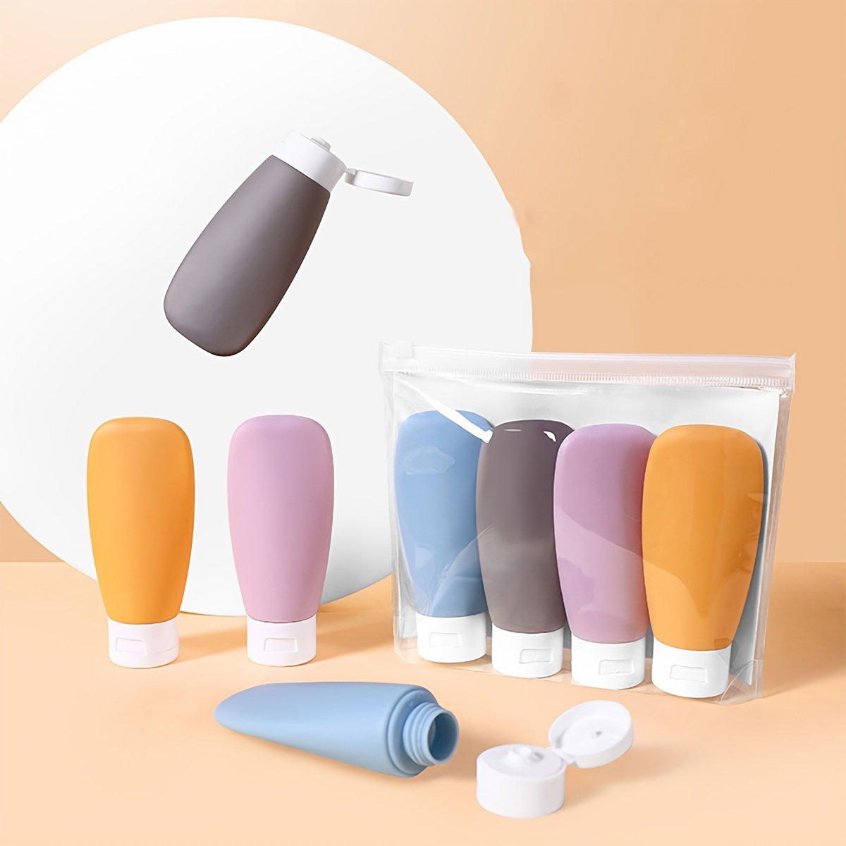 

4pcs Silicone Travel Bottles, Portable Squeeze Soft Lotion Containers, Refillable Shower Gel & Shampoo Cosmetic Bottles, Leak-proof Empty Tubes For Toiletries And Makeup