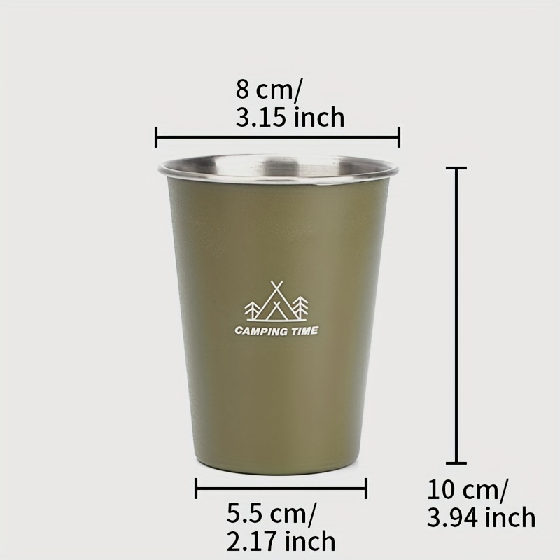 E-shop 1 Stück, 304 Edelstahl Campingbecher Trinkbecher Wasserbecher für Zuhause, Büro, Sommergetränke, Reisezubehör, Geburtstagsgeschenk