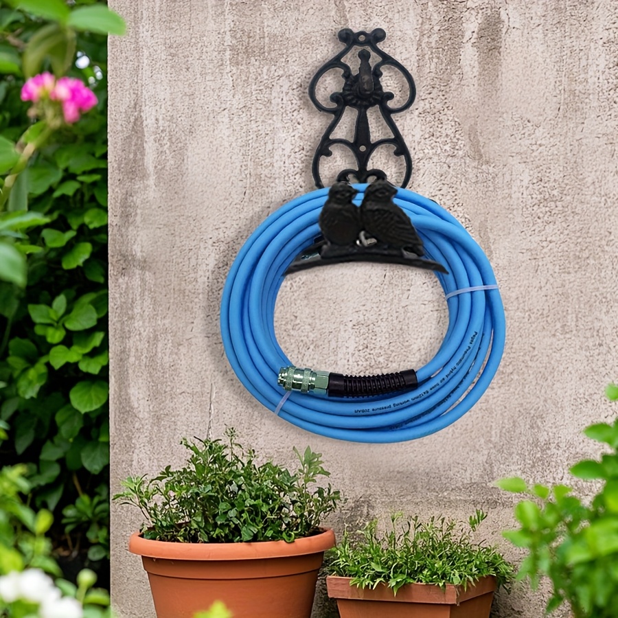 TEMU Wall Mounted Garden Hose Holder, Metal Garden Hose Holder - Heavy Duty Hose Hanger Wall Mounted Water Hose Holder For Outside Yard, Sturdy Hose