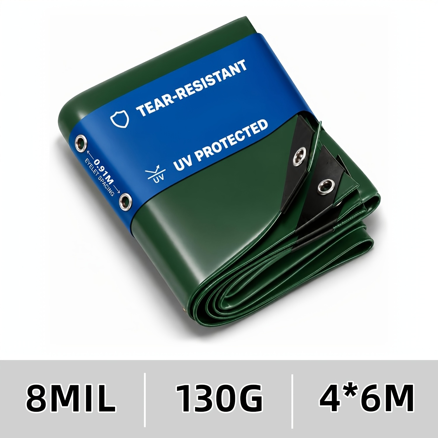 Image of Tarp 130g/m² 2x3m Green Waterproof Uv Resistant