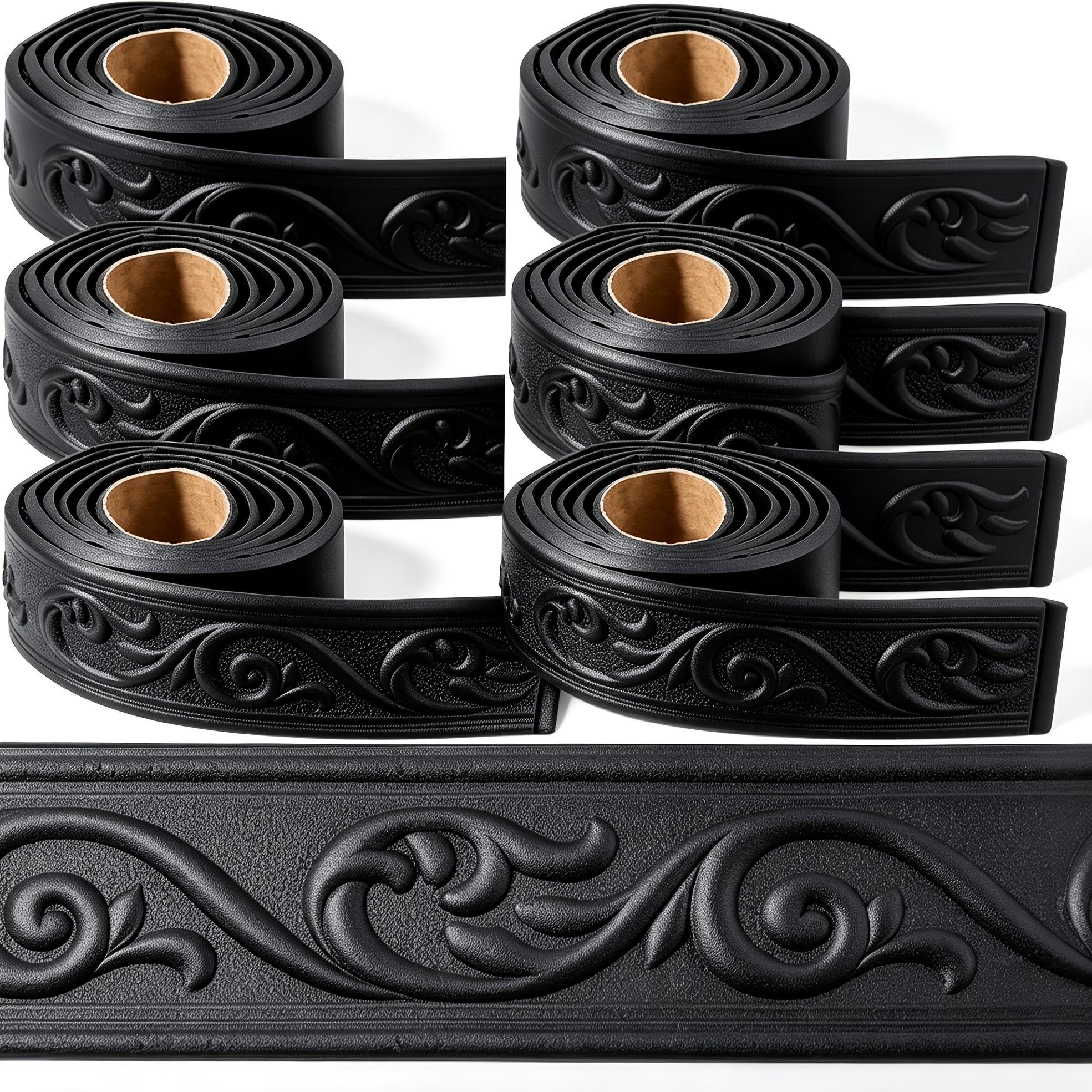 TEMU A Set Includes 6 Rolls Of Crown Molding Trim, Made Of White Peel-and-stick Foam, Measuring 271.65*1.97 Inches. This Self-adhesive Flexible