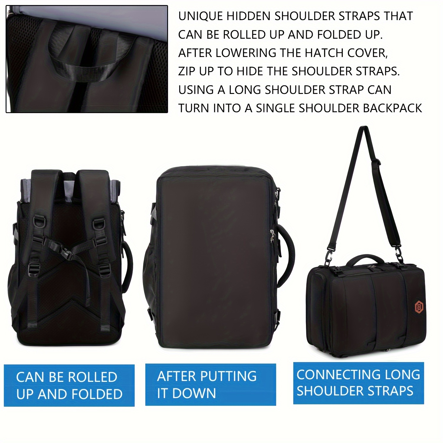 Mochila para portátil, mochila de mano, bolsa de viaje grande con compartimento para zapatos, mochila para libros de computadora para la universidad, viajes, trabajo