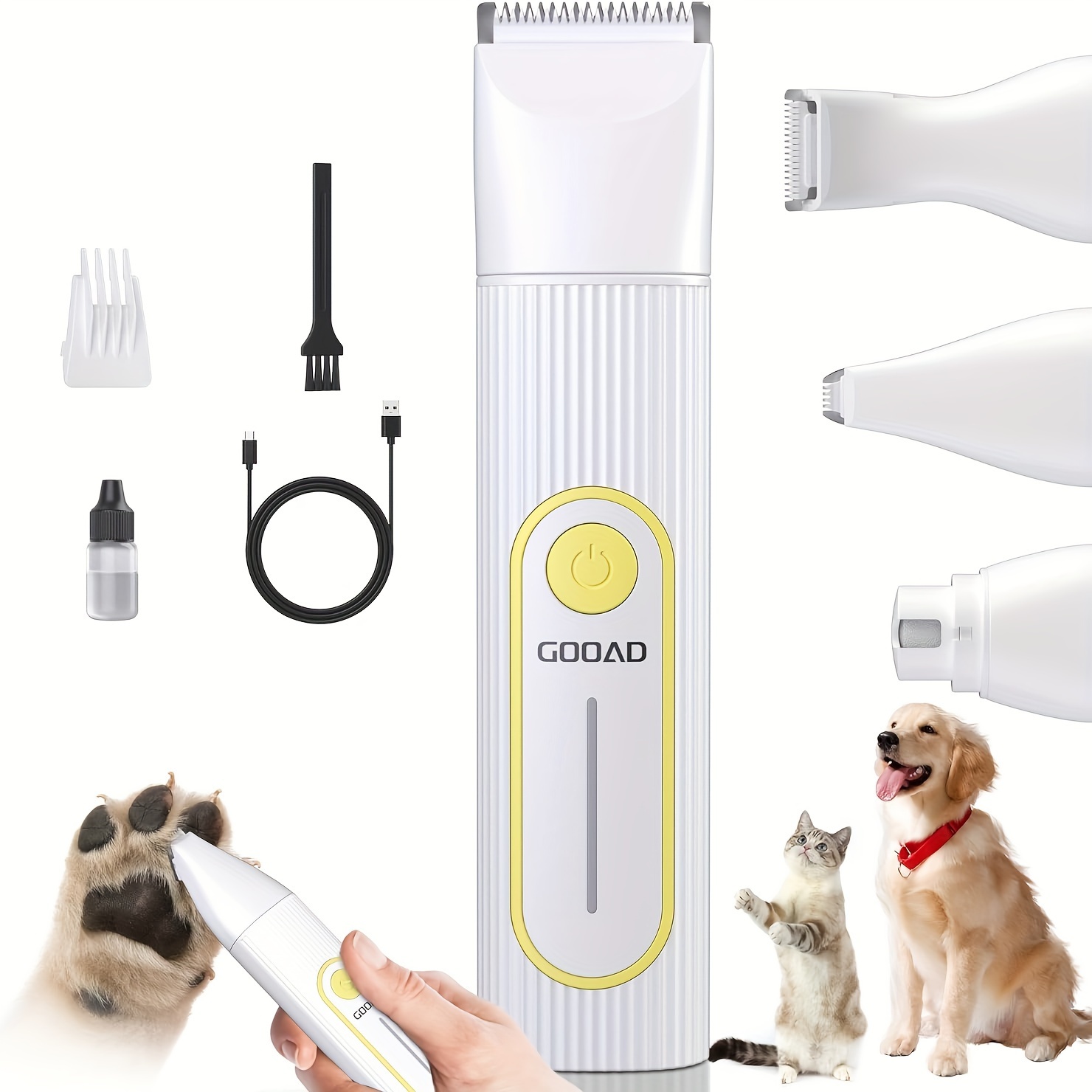 

Gooad Dog Clippers Grooming Kit - Low Noise - Cordless Quiet Paw Trimmer Nail Grinder Pet Hair Shaver For Small And Large Dogs Cats Dog Hair Trimmer Also For Pet Hair Around Paws Eyes Ears Face Rump