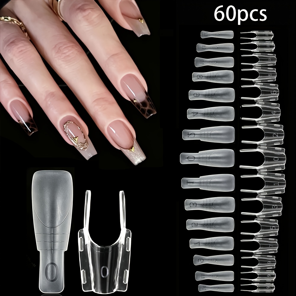 60pcs Double-Sided Handheld Abrasive Nail Lengthening Tools