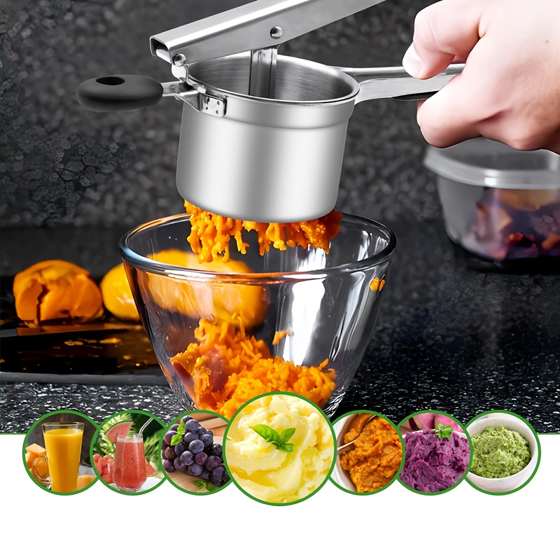 Premium Potato Ricer with 3 Interchangeable Discs for Mashing
