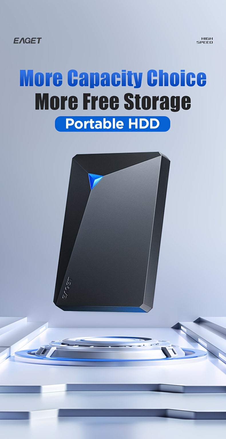EAGET Mobile Hard Drive for PC, Mac, PS4, Xbox One - High Speed Transfer, Videos & Music Backup, Ntfs File System, USB Connectivity, Compatible with Laptop 15 EAGET Mobile Hard Drive for PC, Mac, PS4, Xbox One - High Speed Transfer, Videos & Music Backup, Ntfs File System, USB Connectivity, Compatible with Laptop