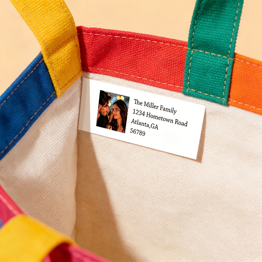TEMU 42pcs Colored Picture Customization, Custom Text Available ~ Personalized Text Custom Logo Clothing Washing Tags, Custom Sewing Tags, Decorative