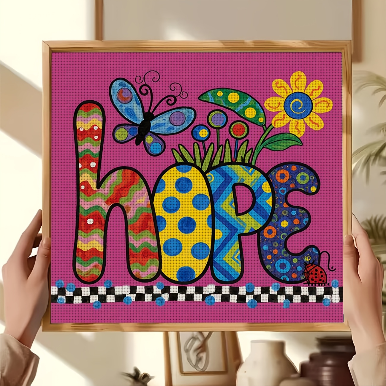 Cross-Stitch Print Kit, Colorful "Hope" Art Letters