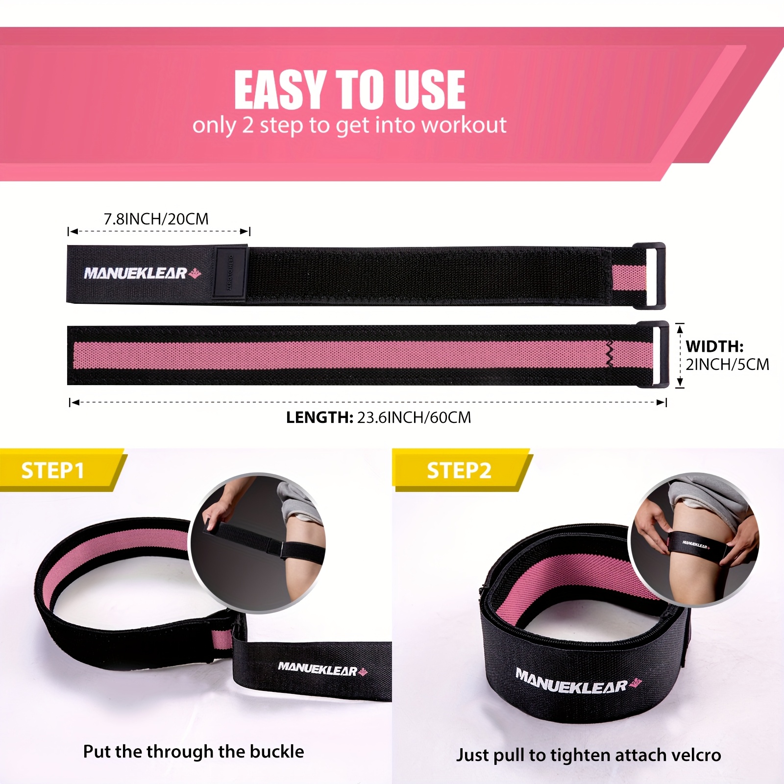 2-Pack Anti-Slip Thigh Muscle Training Belt for Resistance Training
