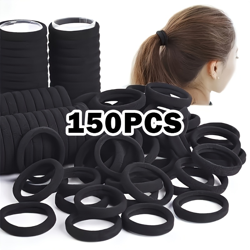 TEMU 150/298pcs Hair Ties, High-elasticity Seamless Hair Bands, Featuring A Simple And Practical Style. Suitable For Tying, Updos, And Hair