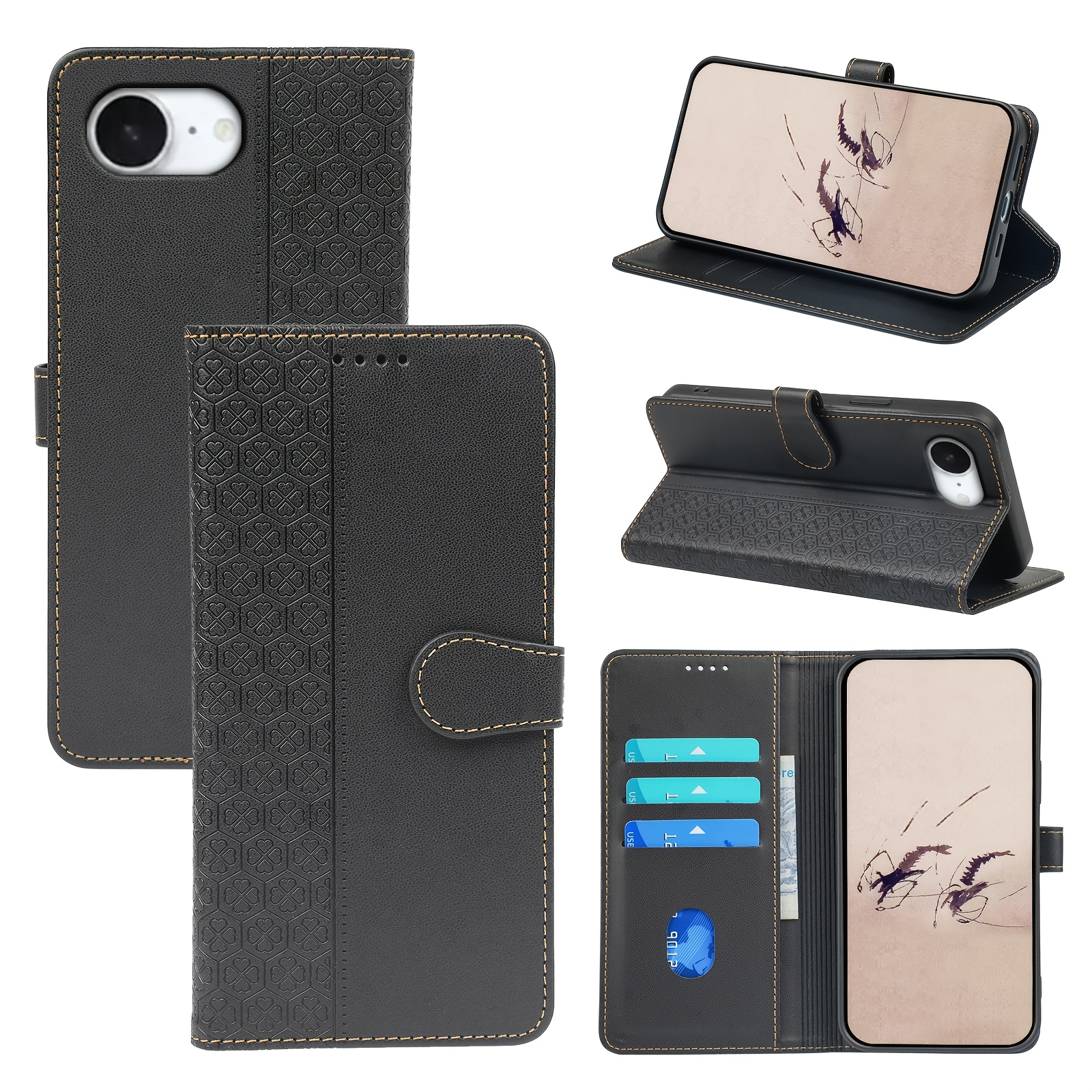 TEMU Phone Case - Flip Cover Wallet Case Designed For The For Iphone 17e, Which Fits The Device Perfectly. It Includes 3 Card Slots And Compartments