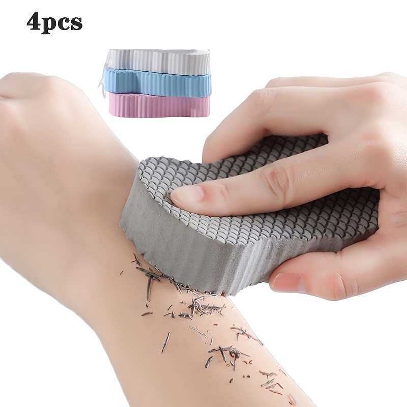 4pcs Éponge Exfoliante Corporelle 3D, Éponge de Bain Exfoliante Réutilisable Douce pour la Peau, Nettoyage en Profondeur, Ajouts de Bain pour une Peau Lisse pour la Maison (Blanc/Gris/Bleu/Rose)