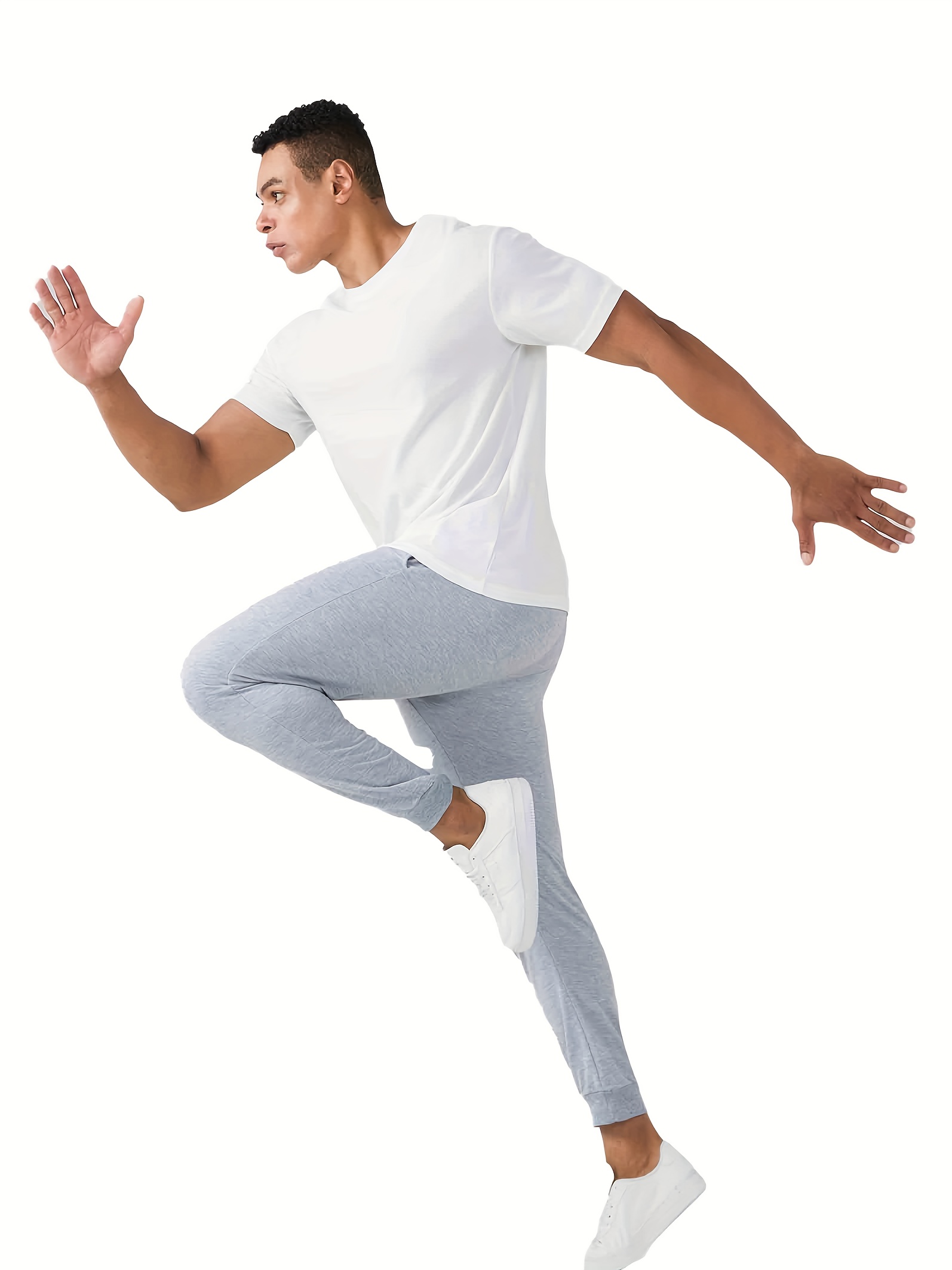 3pcs Men'S Casual Joggers with Elastic Waistband & Drawstring - Loose Fit, Mid-Rise, Solid Color, All-Season Comfort, Perfect for Running, Cycling, Travel, Outdoor Activities, Jogging Pants