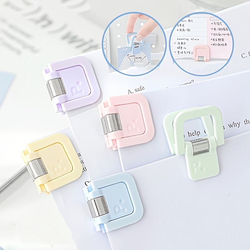TEMU Random 5pcs Multi-functional Mini Clips, Cute Paper Clips, Memo Clips, Exam And Document Organizers, Office Supplies, Fashion Stationery,