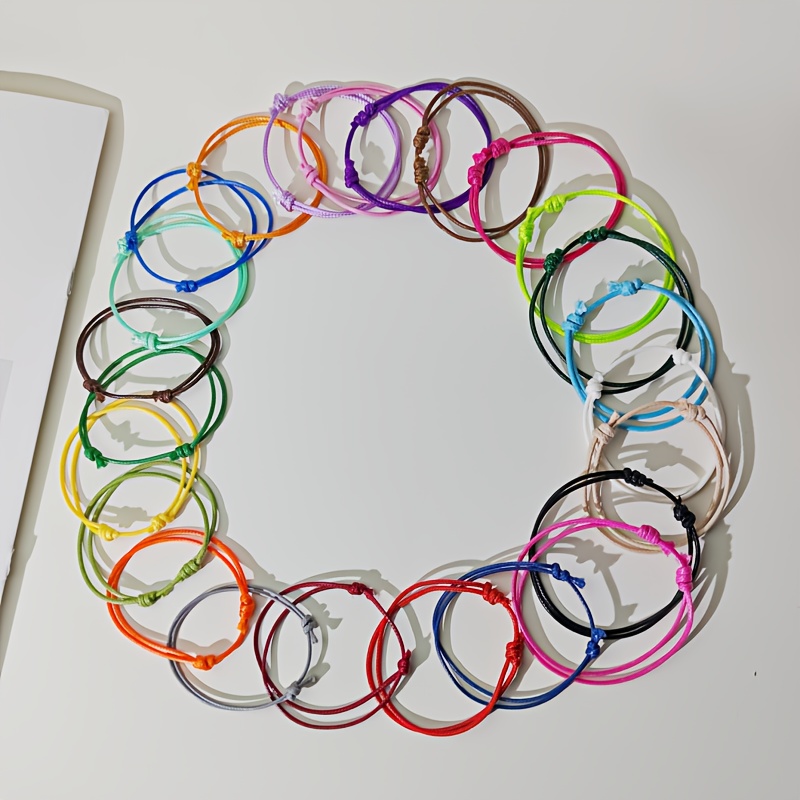 24pcs Colorful Polyester Rope Braided Bracelet Set for Women