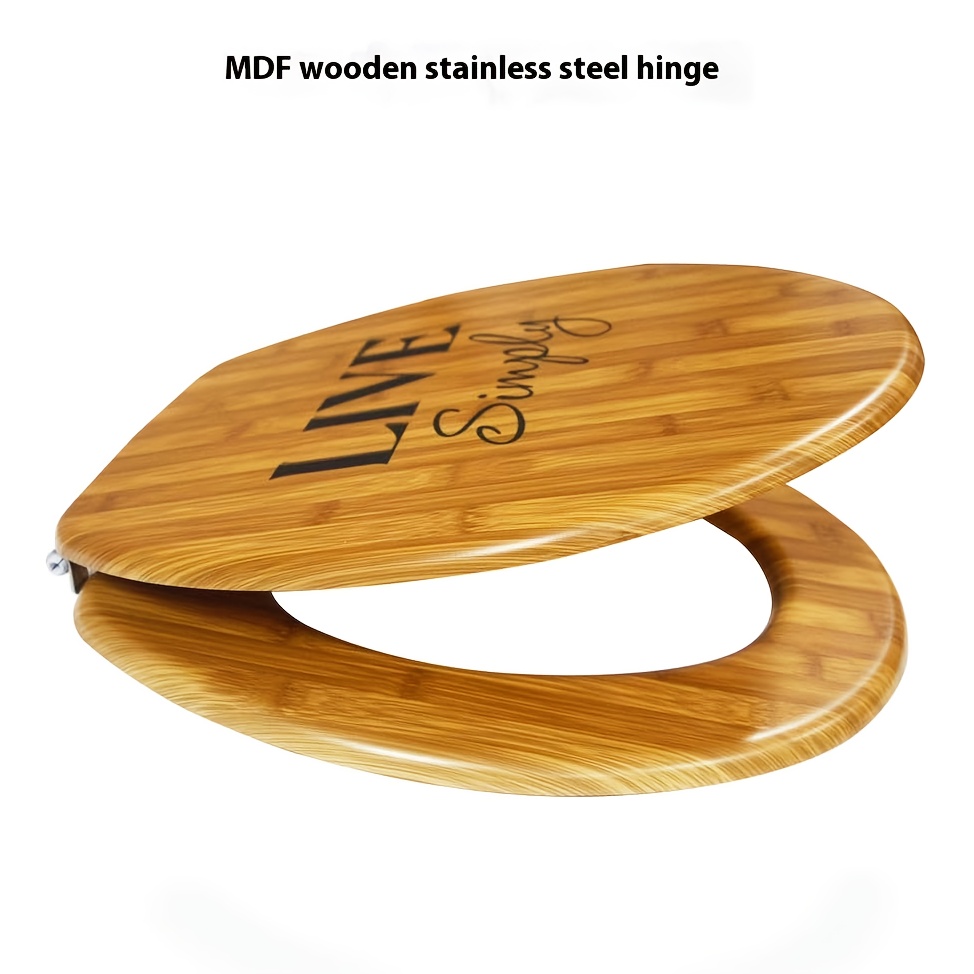 Image of Wooden Mdf Toilet Seat With Steel Hinge, Stainless Steel Hinges, , European Standard Dimensions, Mdf Toilet Lid, , , , Stabilizing Brackets