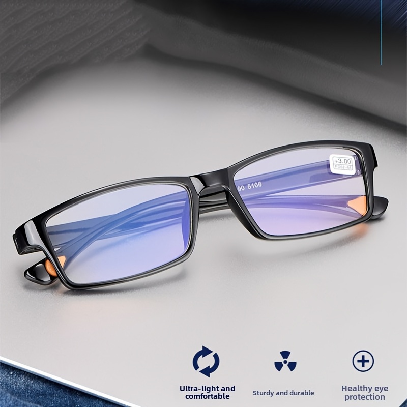 

1pc Blue Light Blocking Glasses, Pc Material Lens, Comfortable Spring Hinged Frame, Computer Eyewear For Eye Protection From