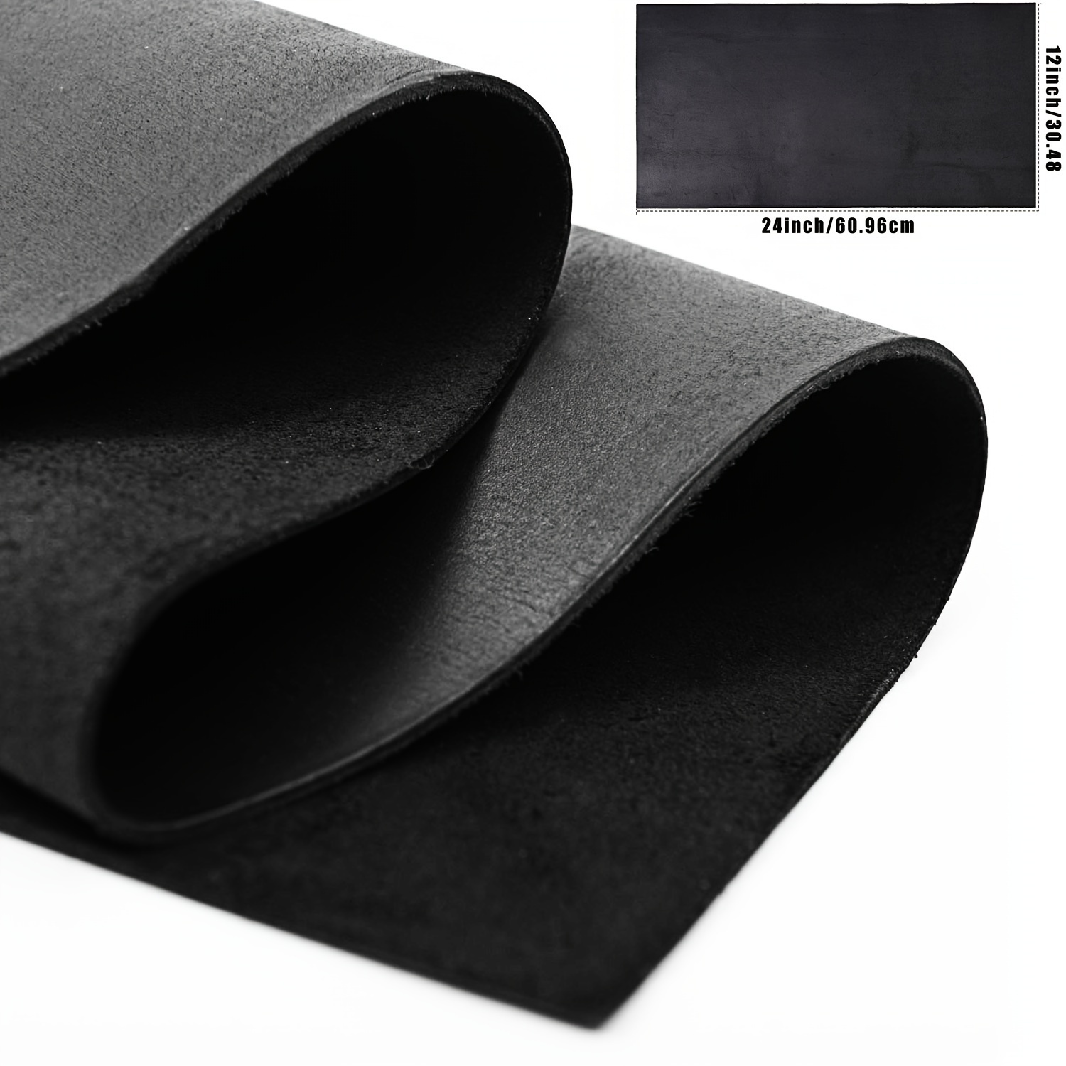  4 SQFT Top Grain Cowhide Black Leather for DIY, Sewing