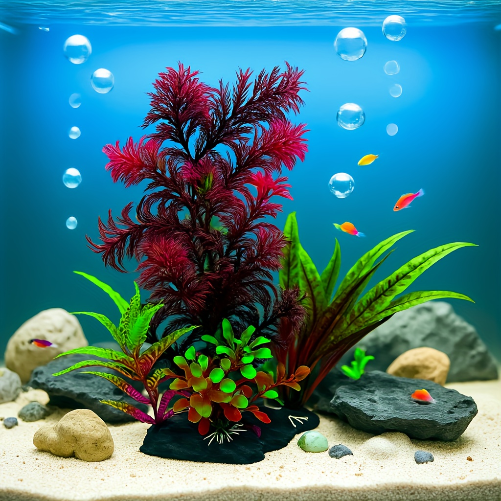 Künstliche Aquariumpflanze 40cm - Grüne Wasserpflanze Mit Saugnapf