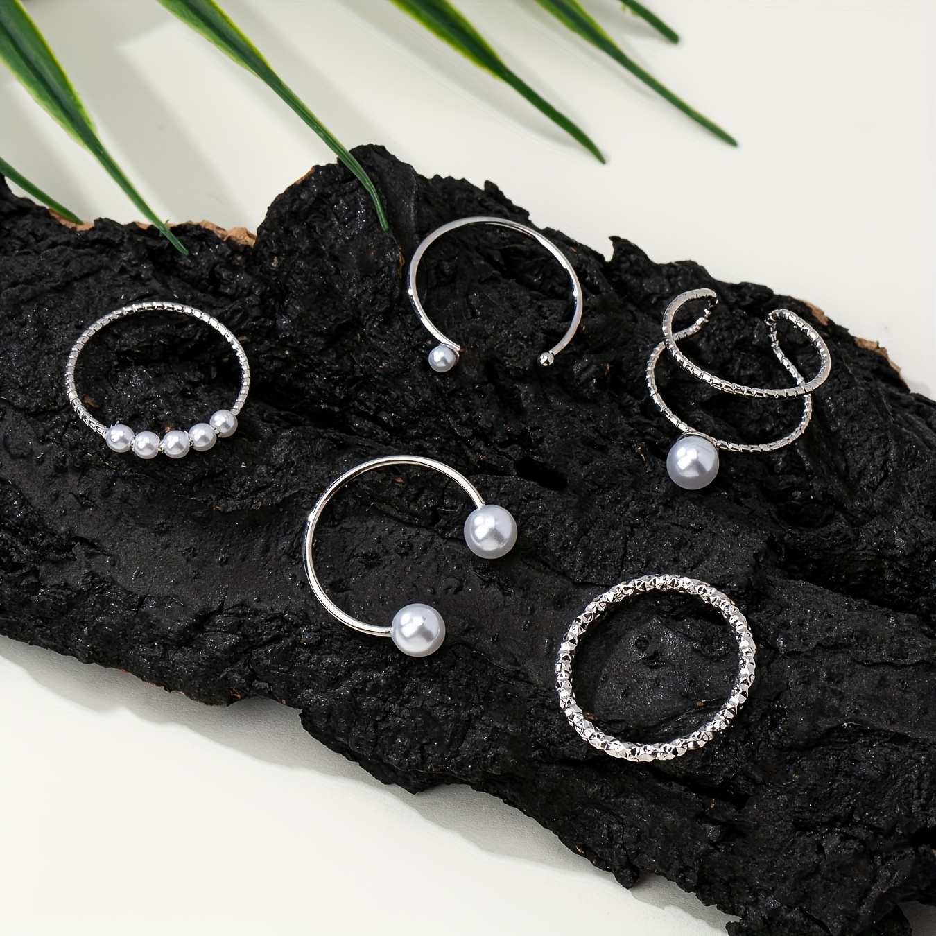 5pcs Unique Metal Minimalist Stackable Ring Set