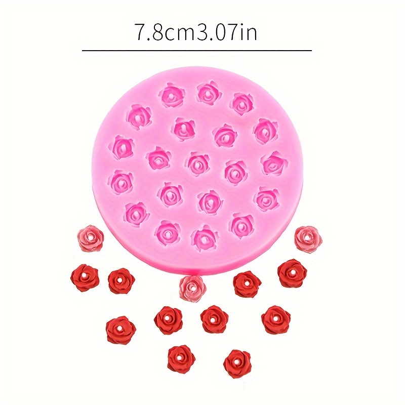 Image of 1pc, Mini Rose Mold, Baked Flipping Decoration, Creative Aromatherapy Cup Wax, Small Flower Silicone Mold