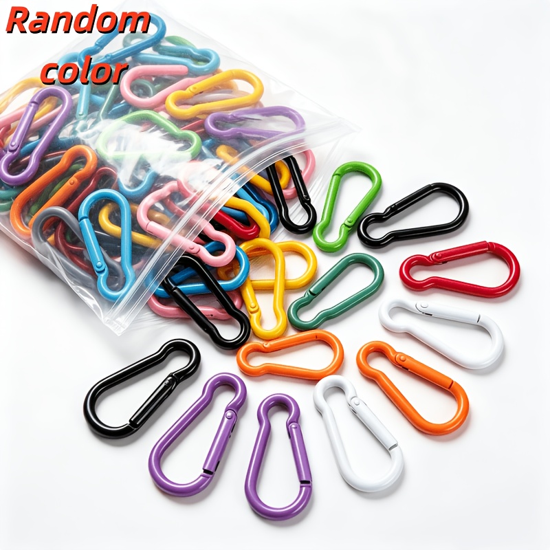TEMU 40pcs Multicolor Portable Industrial Hardware Trigger Buttons And Keychains, Suitable For Backpacks And Bags, For Camping . Random Colors