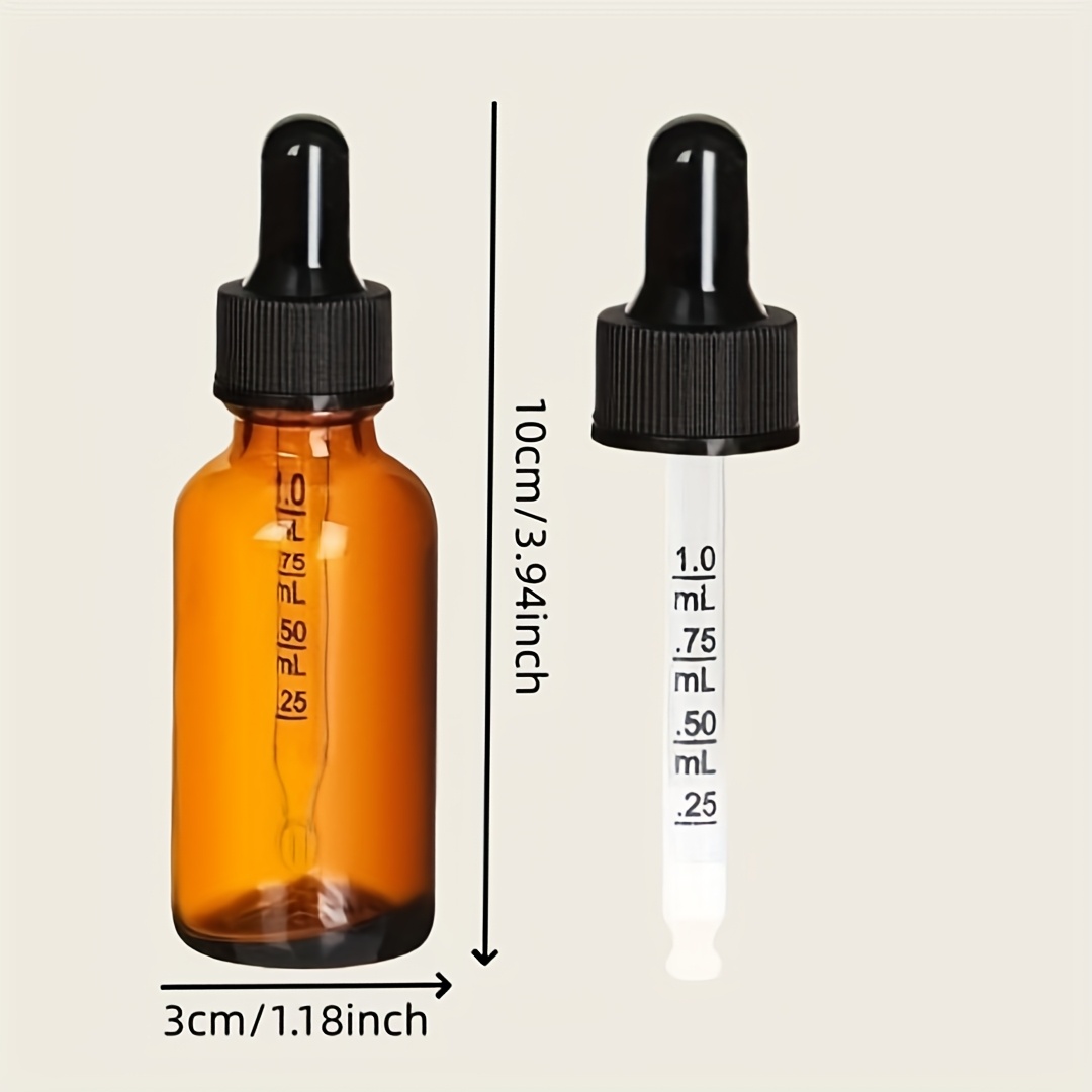 E-shop Bernsteinfarbene, lichtundurchlässige Tropfflaschen, 2er-Set (je 30 ml), für präzise Dosierung, zur Aufbereitung von ätherischen Ölen und , ein