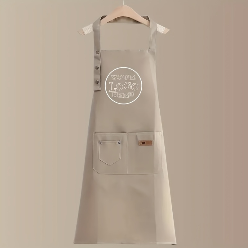 TEMU Custom Apron - Personalized Kitchen Apron Featuring Your Own Logo/text, Durable Polyester Cooking Apron Suitable For Chefs, Artists, - Easy To -