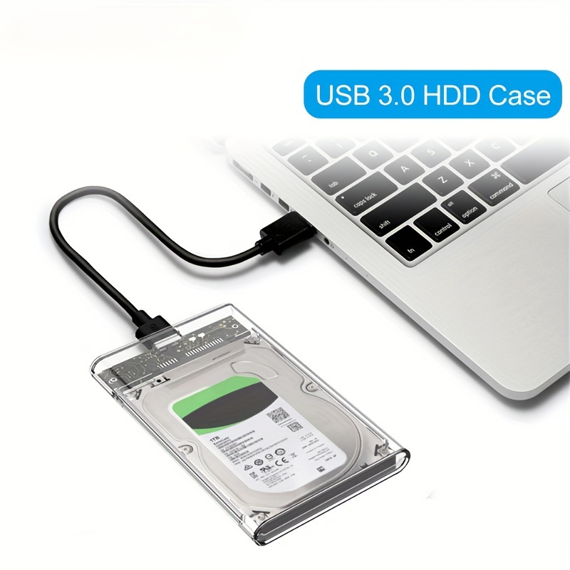 

Boîtier transparent pour disque dur de 2,5 pouces : SATA III vers USB 3.0, prend en charge jusqu'à 5 To, adapté pour ordinateur portable