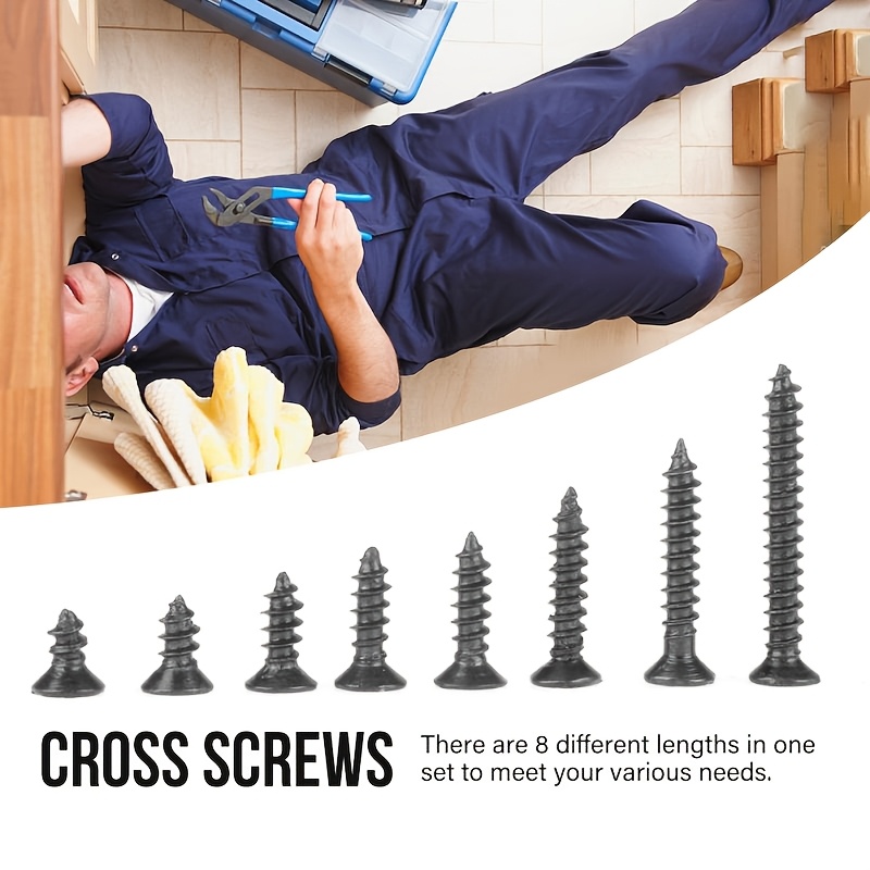 Kit de 800 Piezas de Tornillos Autorroscantes M2, Varios Tamaños y Estilos - Material Metálico Duradero con Hilo Espiral y Cabeza Plana, Ideal para Reparaciones en Carpintería y Montaje Eléctrico, Incluye Caja de Almacenamiento Práctica