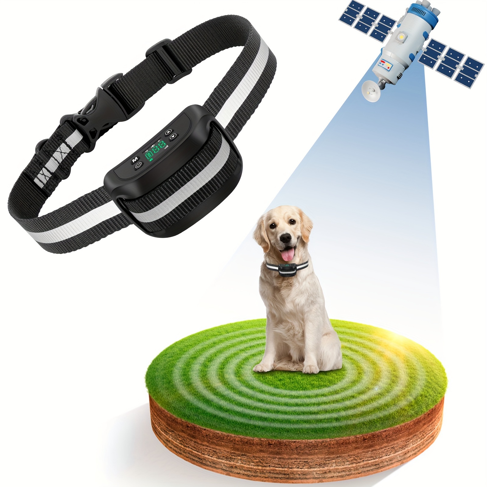 GPS Wireless Dog Fence Pet Containment System with Up to 1000 Yards Rechargeable Collar Outdoor Use Only