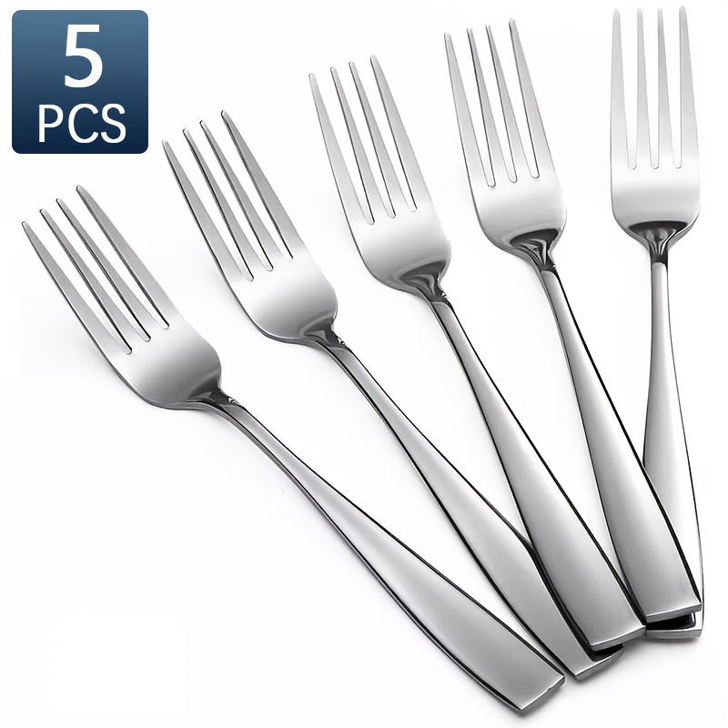 TEMU 5/10pcs High-grade Dinner Forks, Premium Stainless Steel Forks, Durable Elegant Salad Forks, Easy Flatware Suitable For