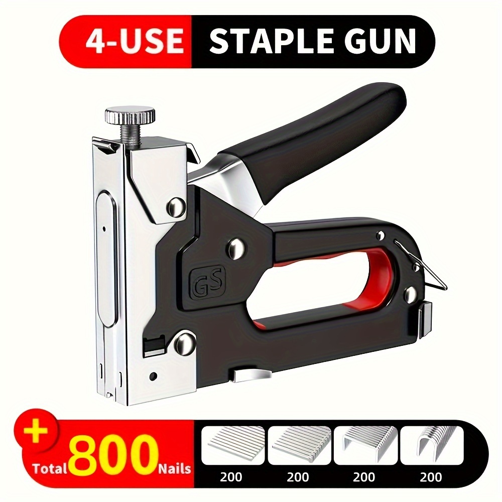 TEMU 4-in-1 Heavy-duty Nail - Versatile Stapler & Manual Nailing Tool For Diy, Furniture Assembly & - Steel Construction