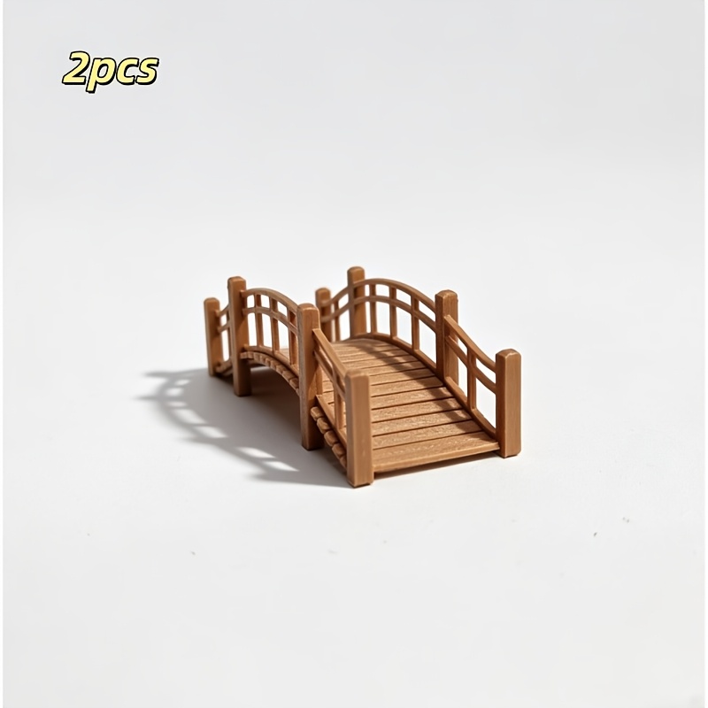 TEMU 2pcs, Arch Bridge Ornaments, Rustic Pastoral Style, Landscape Bridge Statue, Miniature Landscape Decorations, Outdoor Courtyard Garden Miniature