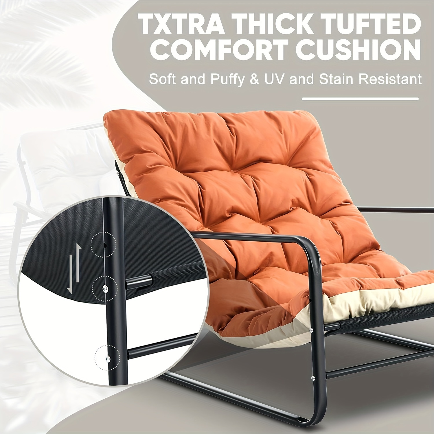 patio outdoor lounge chair oversized comfy sling recliner Temu