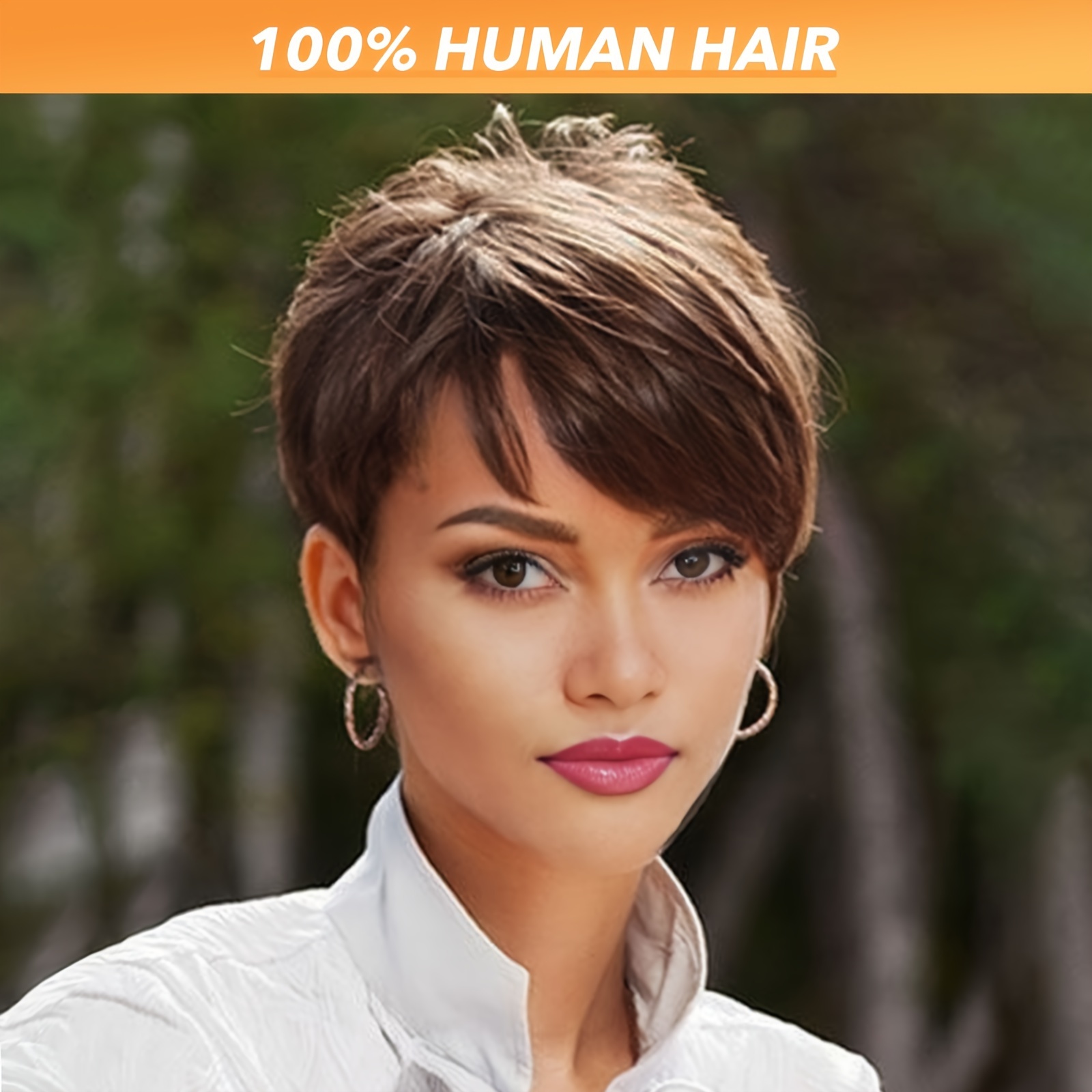 

Short Brown Pixie Cuts Hair Wigs For Women Short Brown Wig Female Hairstyles With Bangs Glueless Layered For Daily Used 8 Inches Brazilian Remy Straight Human Hair Wigs