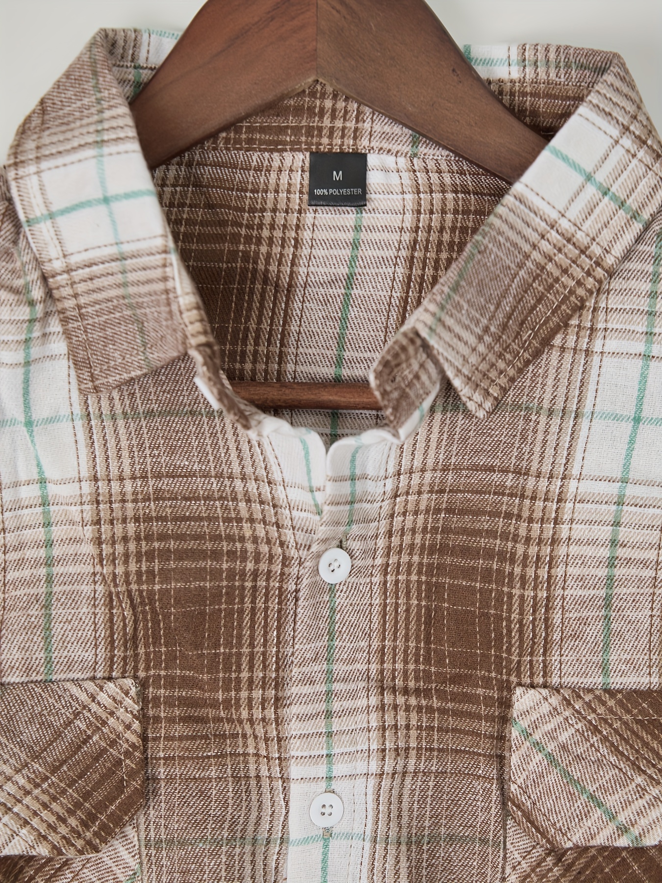 Chemise à Carreaux Homme — Vintage & Décontractée Chemise Vintage à Carreaux Verts et Marron pour Homme, Style Décontracté à Poches Doubles pour Printemps/Automne, Haut Polyvalent, Design Rétro à Carreaux, Coupe Détendue, Lavage à la Main, Tissu Non Élastique, Chemise Homme, Coupe Régulière, Pour Passionnés de Vêtements de Travail, Tenue Décontractée, Taille Chinoise, Veuillez Consulter Attentivement le Guide des Tailles