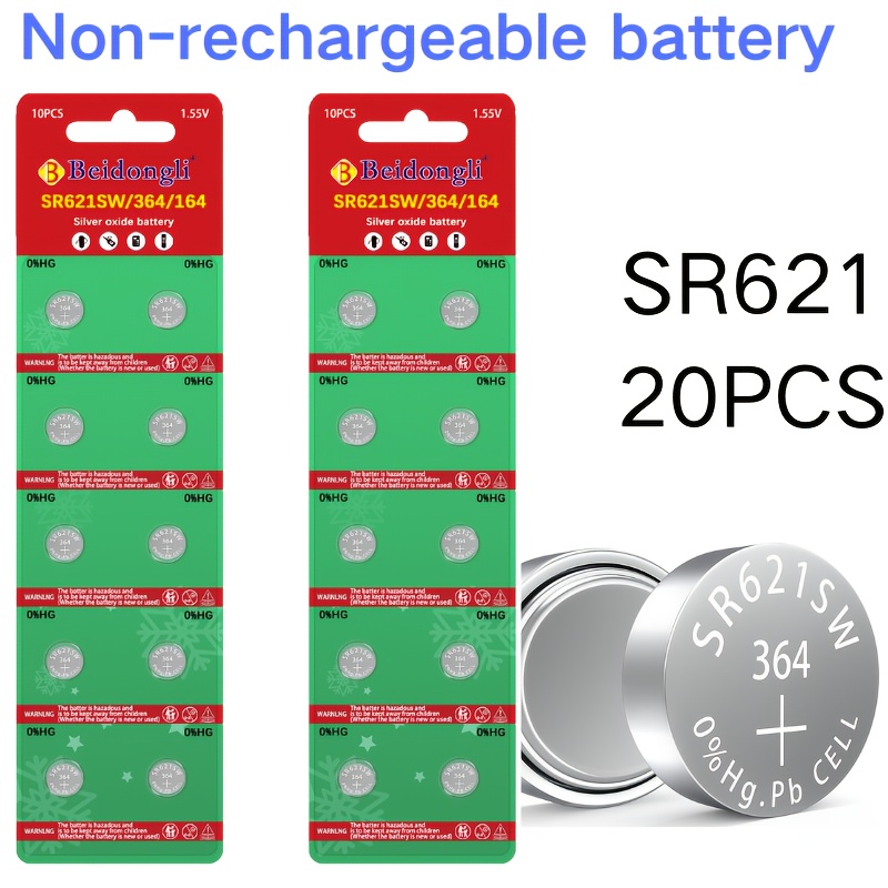 TEMU Sr621sw 364 164 Watch Battery 364 621 Battery 1.5v Button Battery Pack Battery Used For Remote Control Of Watches, Car Keys, Toys