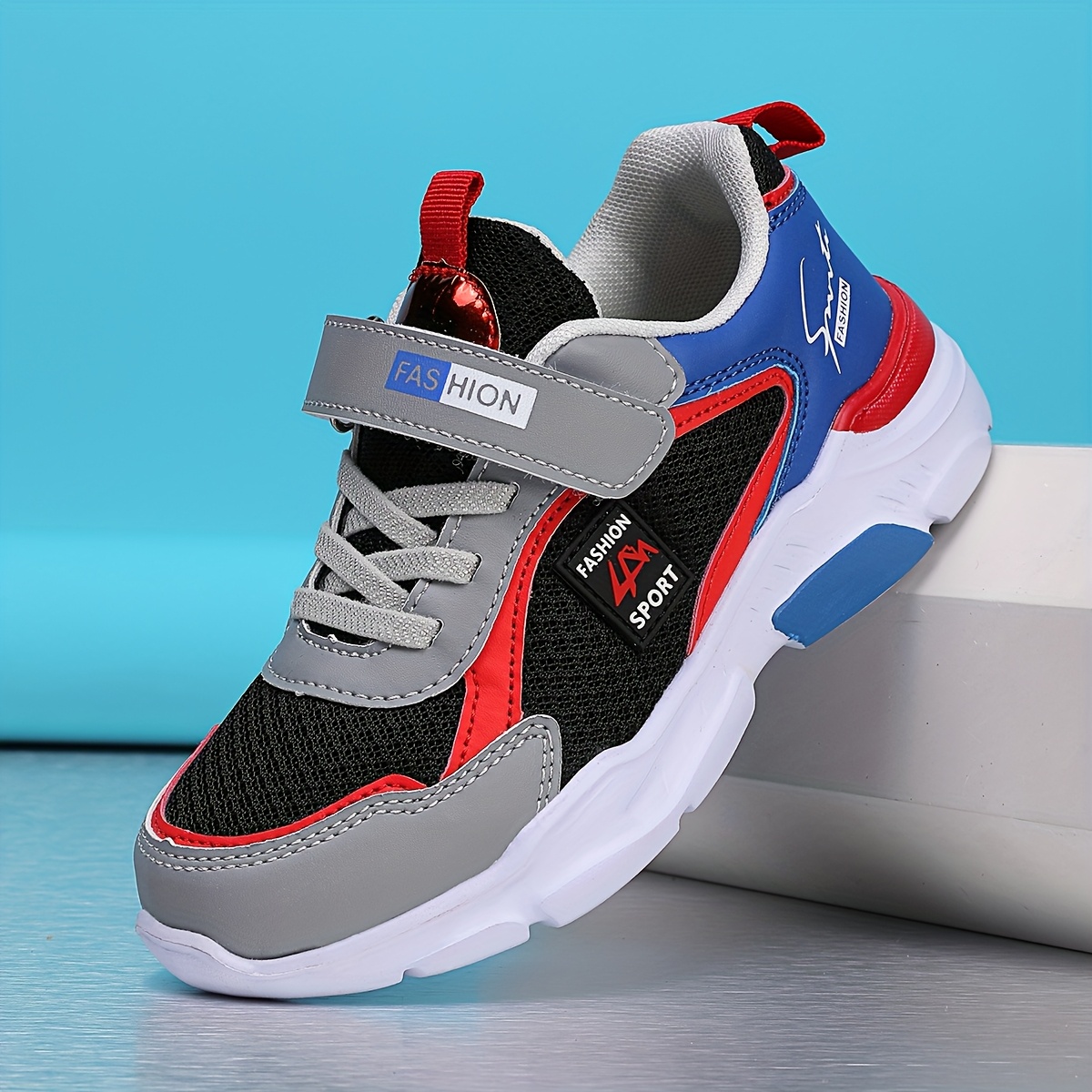 boys girls low top sneakers with tape closure lightweight breathable running shoes   casual sneakers with cushioned sole round toe for boys and girls off