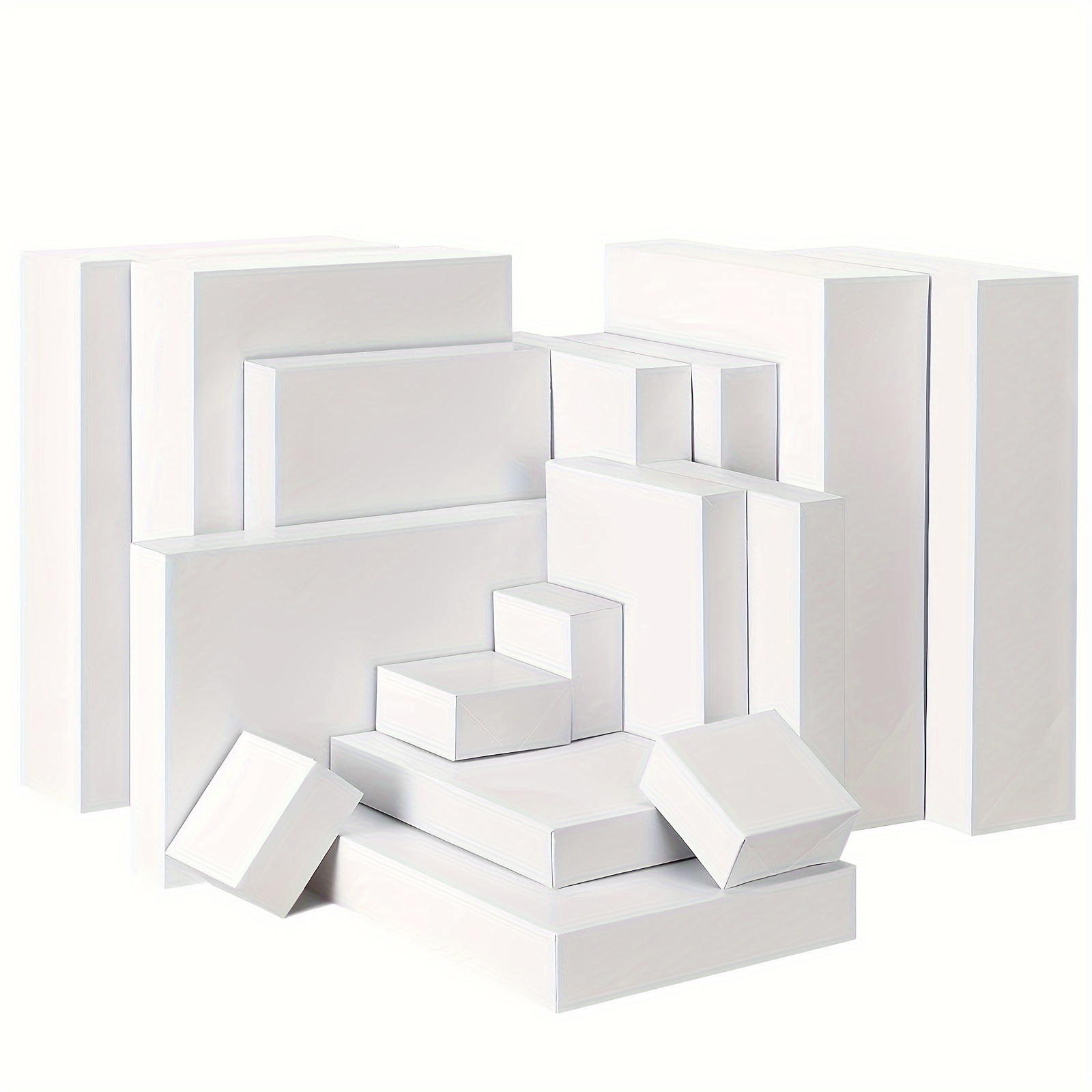 

32/48/64pcs Covered Gift Box, Mixed Size White Gift Box, Wedding Gift Packaging Box, Gray Cardboard Shirt Box, Suitable For Holidays, Birthdays, Christmas, Multiple Sizes