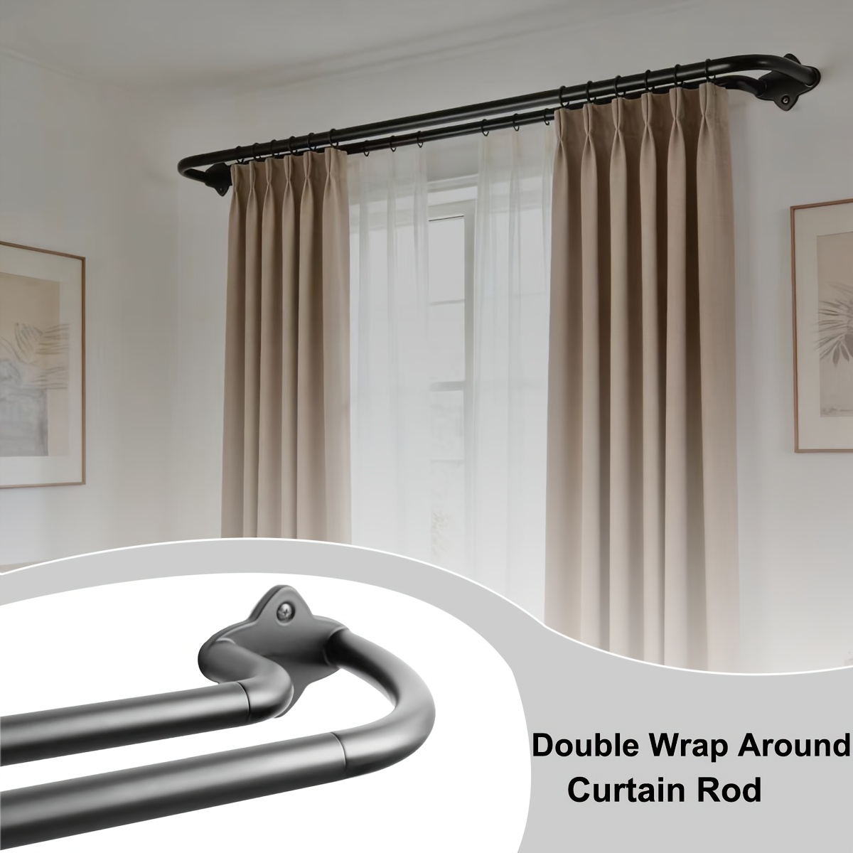 curtain rods double sold on Temu United States