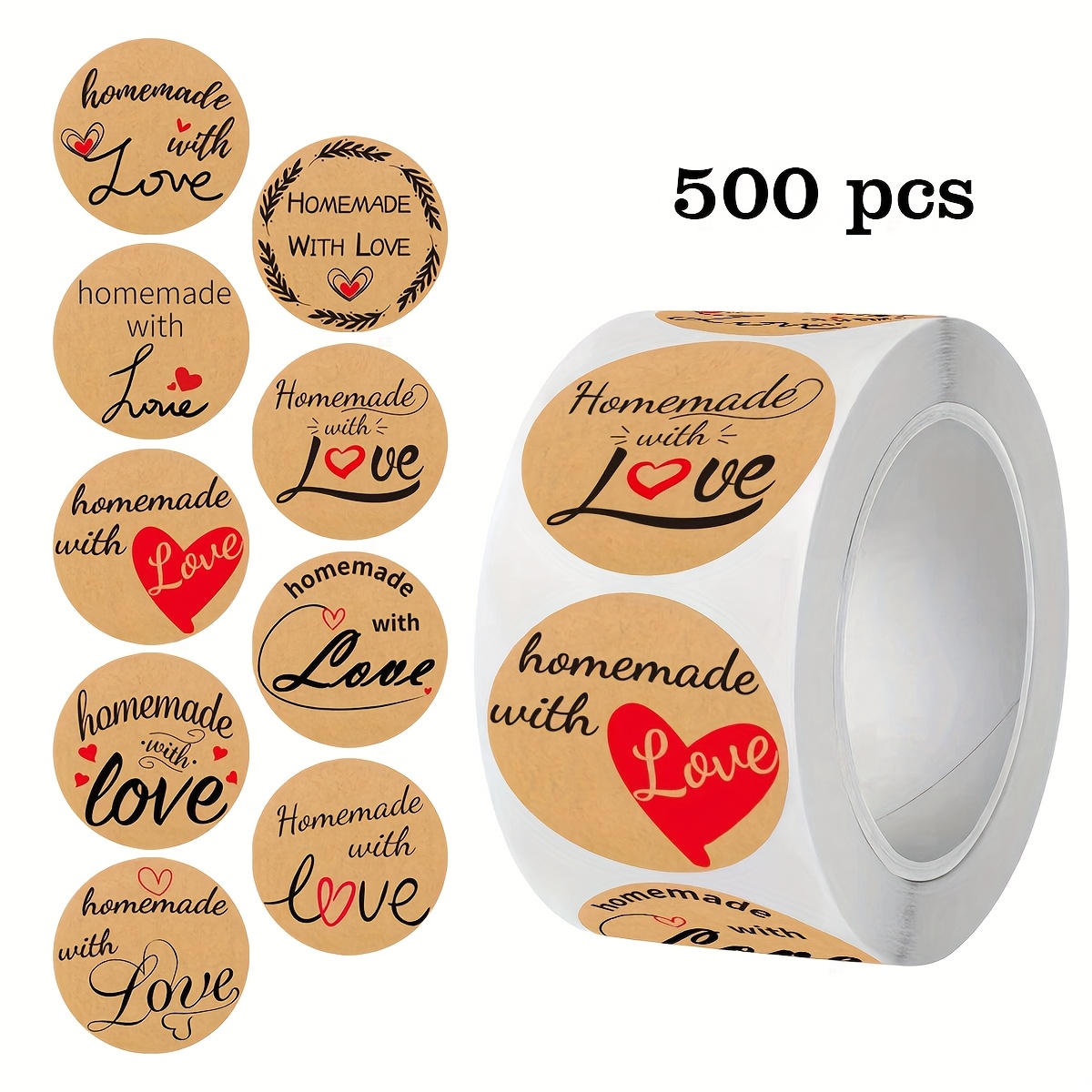 

500pcs Mixed Color Paper Stickers Roll, Festive Baking Gift Decoration, Packaging Box & Envelope Sealing Labels