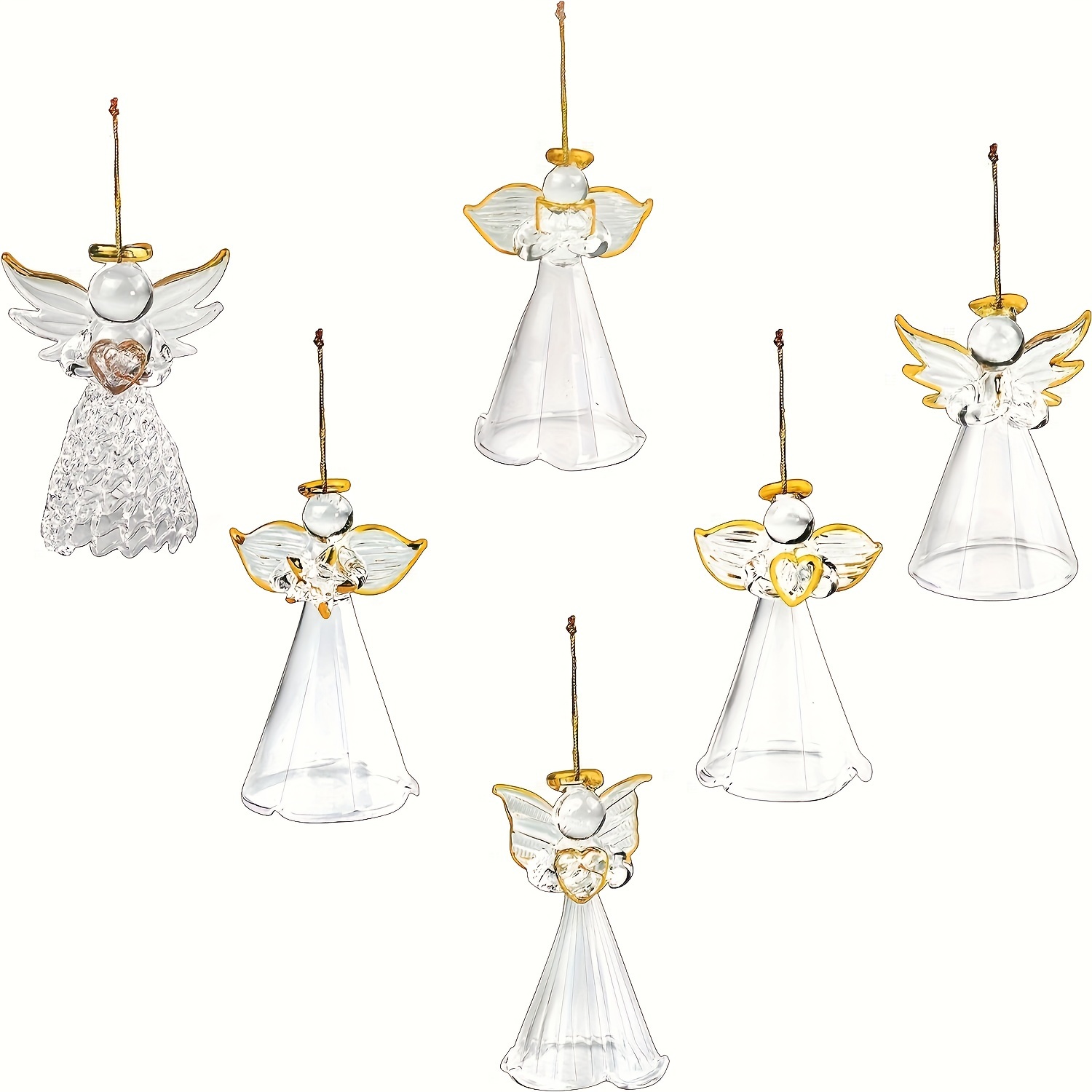 Image of 6pcs Classic Glass Christmas Ornaments, 2.5-inch Hanging Decorations, Religious Figurines For , No Electricity Required, Featherless, Festive Party Supplies, Holiday Decorations, Christmas Decor