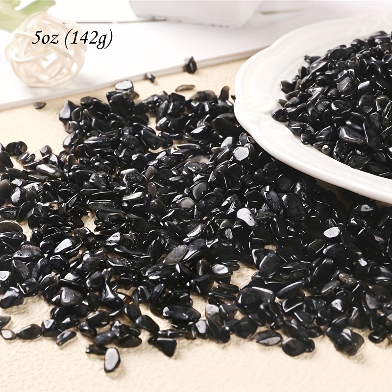 Polished Obsidian Stone Chips & Pebbles - Natural Gemstone Gravel For Home Decor, Aquarium, Terrarium, Planter Vase Filler - Decorative Rocks, Terrarium Decorations, Smooth