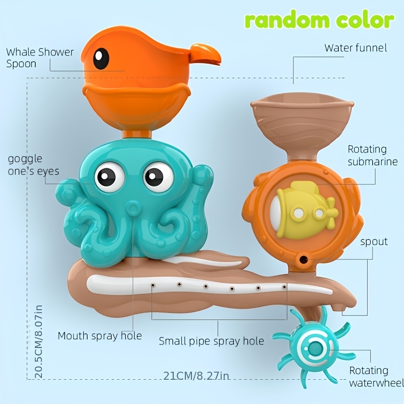 2pcs Fun Octopus Interactive Bath Toys for Kids